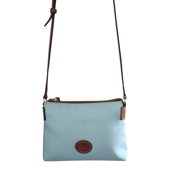 Dooney & Bourke Light Blue and Brown Crossbody Bag - Picture 10 of 10